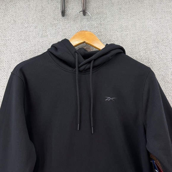 Reebok Other - Reebok Patent Hoodie Mens S Black Fleece Pullover Hand Pocket Active Outdoor